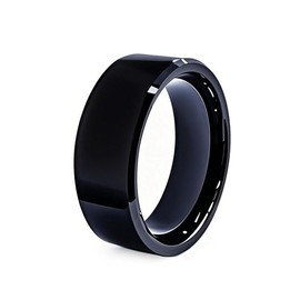 Tqsbeyah RFID Rewritable Ring Dual Frequency in One Ring Clone 125KHz T5577&13.56MHz CUID Access Key Cards Ceramic Smart Finger Ring Wear for Men or Women (Black, US#13)
