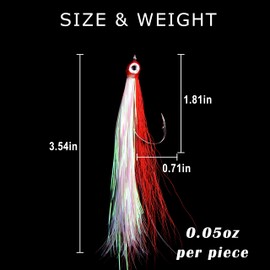 Bucktail Teasers Fishing Hook Fly Streamer Flies, Classic Clouser Minnow Fishing Flies Streamers Fly Fishing Lures for Trout Bass Saltwater Freshwater, Pack of 10