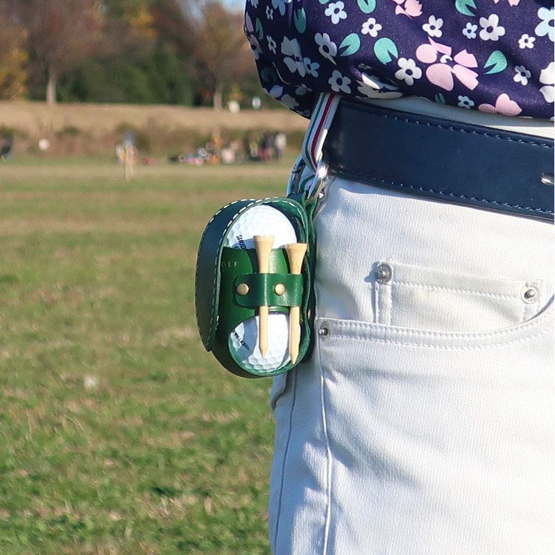 Golf Ball Case Holder Pouch Ball Holder Leather Genuine Leather