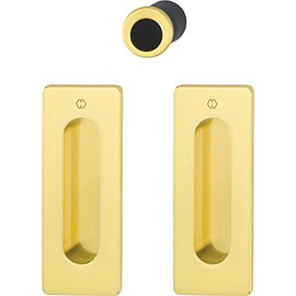Hoppe 3390366 Sliding Door Handle Set M464 – Without Lock Square Rosette BL, PVD Brass