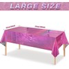 SINGOMON 2PCS Hot Pink Tablecloth Purple Table Cloth Glitter Laser