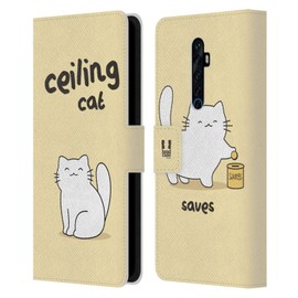 Head Case Designs Ceiling Cat Saves Vanilla Ceiling Cat Vs Basement Cat Leder Brieftaschen Handyhülle Hülle Huelle kompatibel mit Oppo Reno2 Z