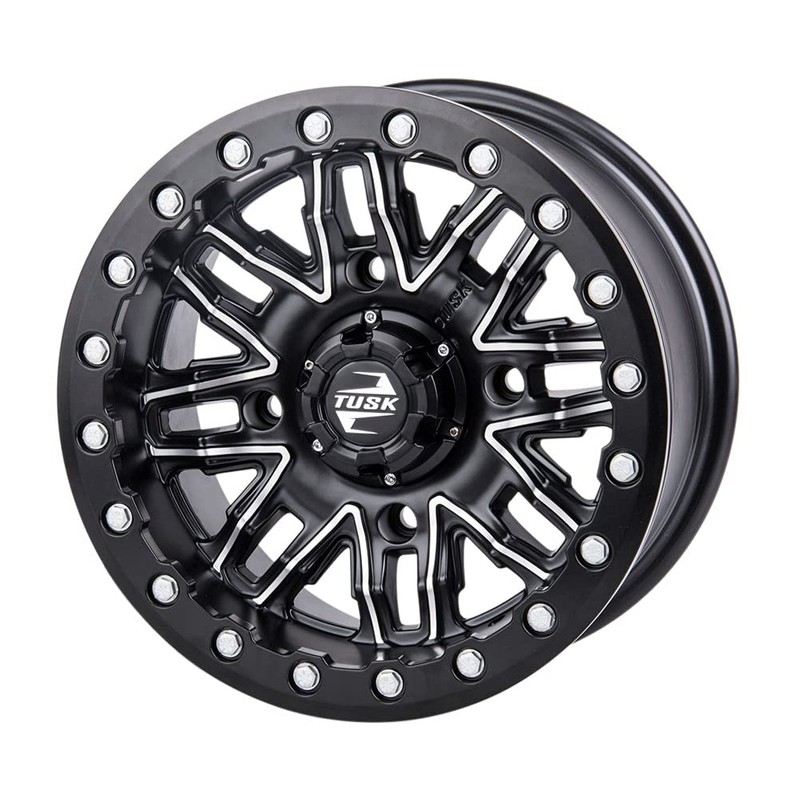 4/137 Tusk Nebo Beadlock Wheel 14x7 4.0 + 3.0 Machined/Black