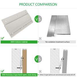 Z Clamps for Hanging French Rail Picture Hanger Hardware Kit Wall Mount Interlocking Wall Mount for Hanging Mirrors Panels Shelves Headboards Art Frame