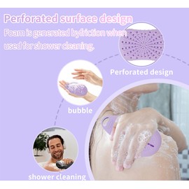 FineGear Silicone Soap Saver Bag, Quick-Drying & Mold-Free Design, Different Roughness on Both Sides, Exfoliating Loofah Pouch, Long-Lasting & Reusable for Bathroom Storage (Blue)