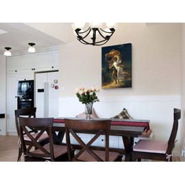 Niwo ART - The Storm, by Pierre Auguste Cot - Oil Painting Reproduction - Giclee Wall Art for Home Decor,Office or Lobby, Gallery Wrapped, Stretched, Framed Ready to Hang (24"x16"x1.5")