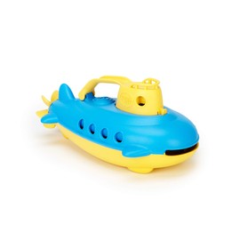 Green Toys Submarine in Yellow & blue - BPA Free, Phthalate Free, Bath Toy with Spinning Rear Propeller. Safe Toys for Toddlers, Babies