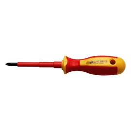 TMAX 1000V VDE PH1 Insulated Electrician Phillips Screwdriver #1 3-5/32 Inch Rod Length, 6-11/16 Inch Total Length for Magnetic Tips, Phillips Bit and Non-Slip Grip