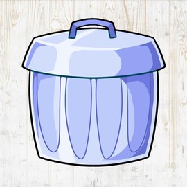 Trash Decals Peel & Stick - Wall Vinyl Stickers - Kawaii Cup Garbage Recycling Waste Compost Bin Cartoon Watercolor Colorful - Car Window Truck Laptop Tumbler - Kitchen Home Room Decor DWSV20681