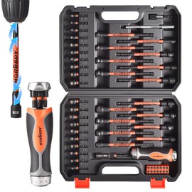 HORUSDY 59pcs Magnetic Nut Driver Set with 6-in-1 Ratcheting Screwdriver Handle, SAE & Metric 1/4 Inch Hex Shank Socket Set for Impact Drill with Quick-release Bit Holder and Extension Bar