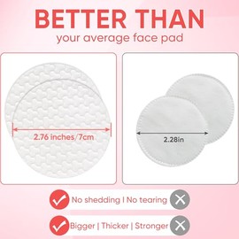ICOTLE 200 rondas grandes de algodón, almohadillas de algodón 100% puro, 2.76 pulgadas de diámetro, suaves y agradables al tacto, de doble cara para e