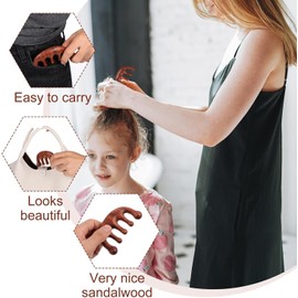 Heyumybit Wooden Scalp Massage Brush, Pack of 2 Head Massage Comb, Sandalwood Comb Massage Tool, Five Touch Therapy Comb for Relaxing Scalp Care and Blood Circulation Promote