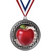 2.75" Apple Medal Award, Silver Vega Apple Team Trophy Award