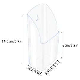 TIE-DailyNec Pack of 4 Acrylic Wall Mount Remote Control Holder, Transparent Wall Mount Organiser Storage Box for Bedroom, Living Room, Kitchen, Office