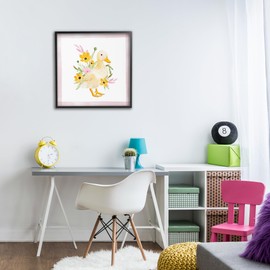 Stupell Industries Duck & Yellow Daisies Framed Giclee Art Design by Enya Todd