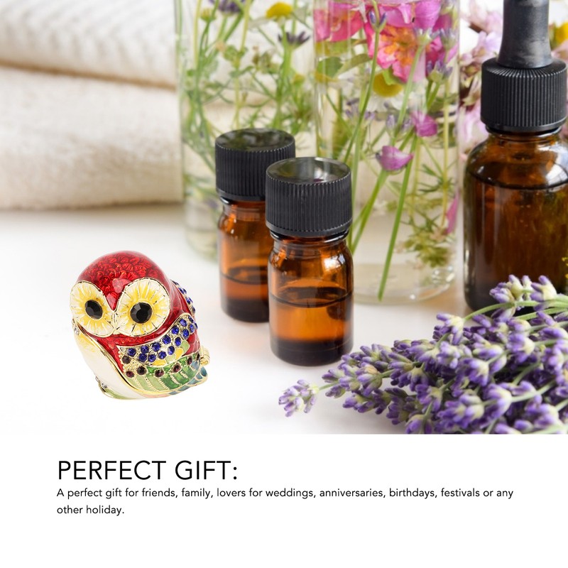 Metal Trinket Box Owl Shape Shiny Exquisite Zinc Alloy Jewelry