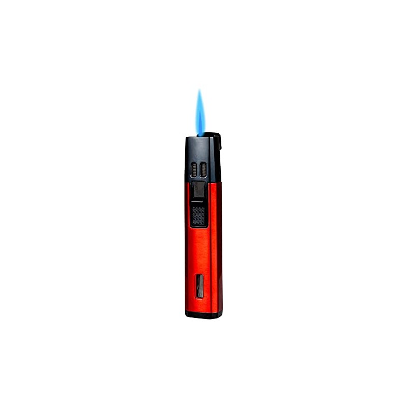 New Sleek Pen Single Flame Torch by Jetline (Red )