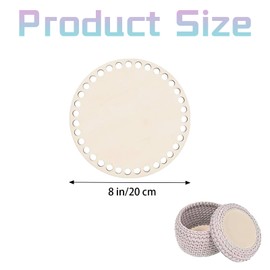 8 Inch Crochet Basket Bottom, 6 Pcs Circle Shape Blank Crochet Knitting Basket Wood Base Shaper for DIY Knitting Crochet Basket Making Supplies, Home Decoration