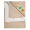 TSCHAMLER® Baby Waffle Pique Blanket - Antipilling Fleece Oeko-Tex® 80 x 100 cm Breathable - Crawling Blanket - Baby Swaddling Blanket - Summer + Winter - Gift Box Beige