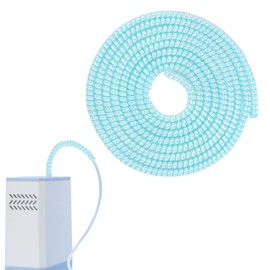 Oxygen Tubing Support Crimp Straightener - Anti Kink Hose Organizer with Laser Reflective Strip, O2 Concentrator Accessory, 5.3Ft Long (Blue)