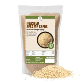 Roasted Sesame Seeds 1.5lb (24 oz), Fresh & Aromatic Toasted Sesame Seeds, Resealable Zipper Pouch