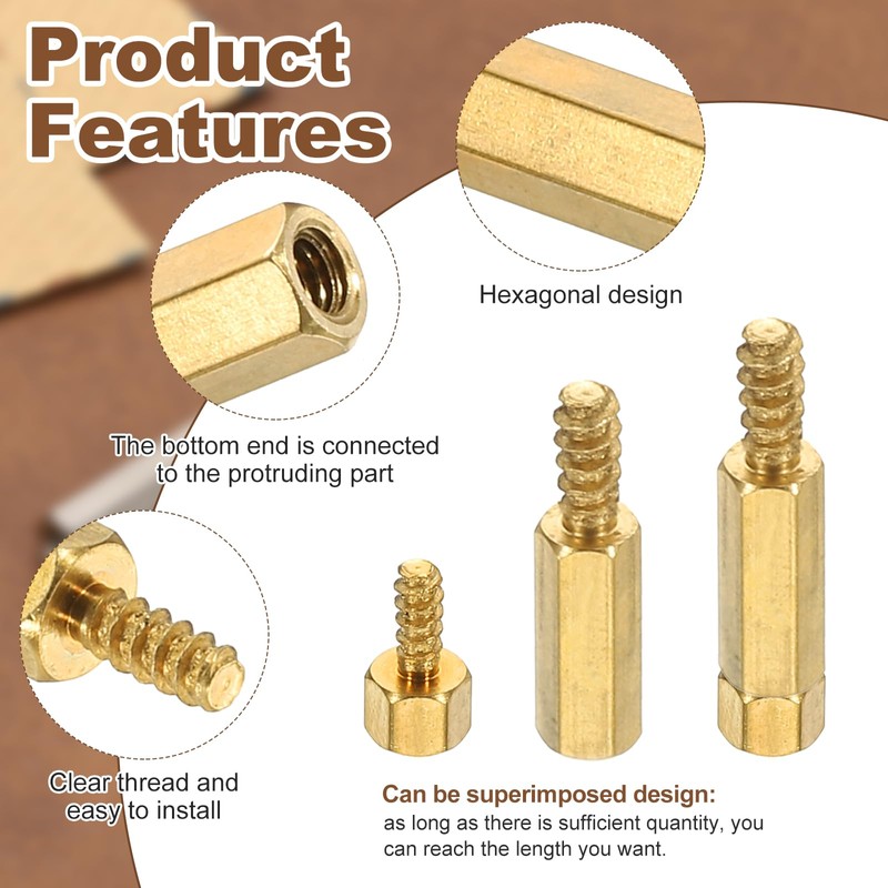 PATIKIL 12pcs M2 Male to Female Self-Tapping Hex Standoffs Spacers