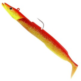 Westin Sandy Andy Jig 14 cm, 32 g, 1 Jig Head + 2 Rubber Fish, Colour: Tequila Sunrise