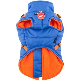 Puppia Mountaineer II Winter Fleece Dog Vest with Integrated Harness Zipper Closure Waterproof Outer Shell for Cold Weather