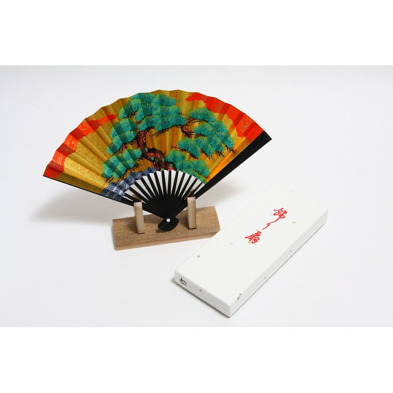 Hasegawa Kyoto Fan, Decorative Fan, Black Dyed Bone Fan Stand,