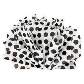 Flexicore Packaging | Polka Dot Gift Wrap Tissue Paper | Size: 15 Inch X 20 Inch | Count: 50 Sheets | Color: | DIY Craft, Art, Wrapping, Decorations (Black, 50 Sheets)
