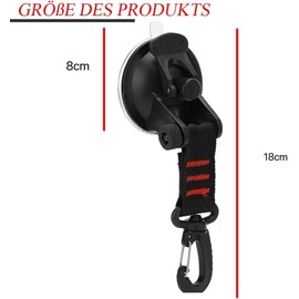 KOMUNJ Pack of 4 Suction Cup Hooks Camping with Attachment, Suction Cup Camping Set, for Camping, Motorhome, Workshop, Multifunctional Suction Cup Hook