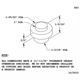 DOUG MOCKETT DS3 1 3/4" UBER MODERN DOOR STOP ALUMINUM DOOR STOP DOUG MOCKETT COMPANY