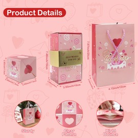 Oenothera Explosion Box Birthday, Surprise Box, Gift Box with 16 Cards, Pop Up Explosion Box, for Birthday, Anniversary, Valentine's Day, Wedding Gift
