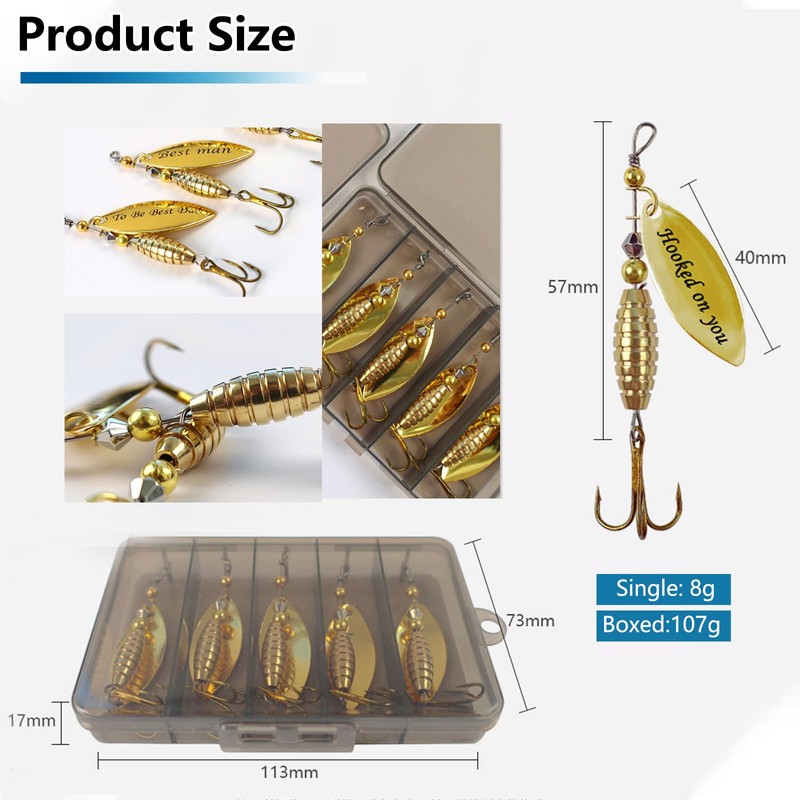 SANTUO 10pcs Angeln Köder Spinner Köder Kit mit Haken Künstliche