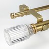 ILAISIHOME 1-1/8 Inch Diameter Gold Curtain Rods with Ribbed Glass