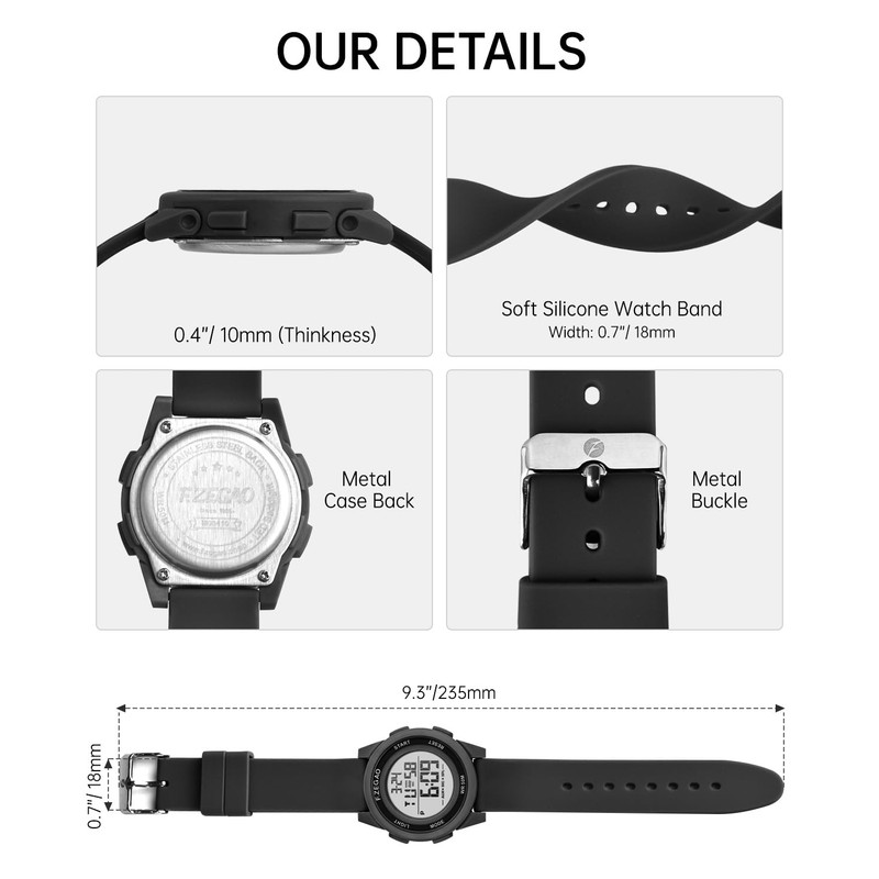 F.ZEGAO Digital Watch Womens with Stopwatch Alarm, 10ATM Waterproof Watches