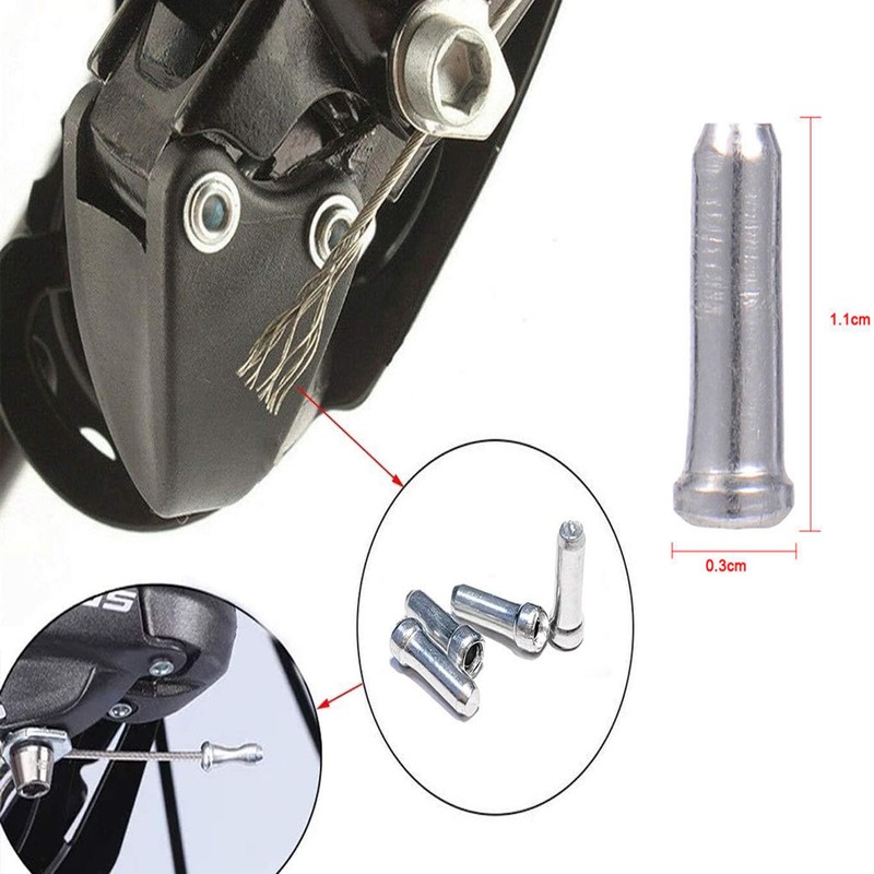 Yrlehoo 100 pieces end sleeves, end cap, brake cable for