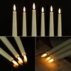 Flameless Taper Candles with 3D Wick, 9.6" Real Wax LED