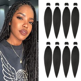 Ubeleco Pre-stretched Braiding Hair, 24" - 8 Packs Professional Synthetic Hot Water Setting, Soft Yaki Texture,No Itch Braiding Hair (24in,#2)