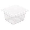 Vogue Reusable Polycarbonate Plastic 1/6 Gastronorm Container 100mm, Clear, Food