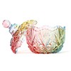 Danmu 1Pc Colorful Glass Storage Jar with Lid Candy Cookie