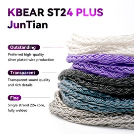 2M IEM Cable in Ear Monitor Cable KBEAR ST24 Plus with 3.5mm Silver-Plated Plug for KZ ZS10PRO/Castor/EDX PRO/ZSN PRO X/ZAR/AS24/ES4/ZAS/AS16,CCA CRA/C10/C12 (3.5MM, Silver, QDC)