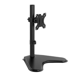 KKTONER Single Computer Monitor Stand Metal Base Free Standing Desk Vesa Mount for 13 inch to 32 inch Screen Height Adjustable Monitor Mount Full Motion Swivel Vesa 75*75mm/100*100mm Hold up 17.6Lbs