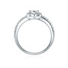Trilani Women's Heart Engagement Ring 925 Sterling Silver with White