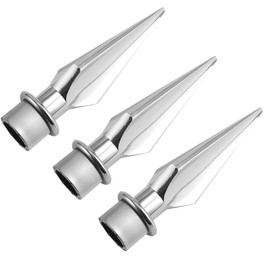 SEIWEI Spear Flag Pole Topper Plastic Spear Topper Ornament Flag Head Replacement Flagpole Topper 8.27" High by 1.3" Wide for Office, Conference, Parade Flagpole Finial Topper(Silver, 3 PCS)