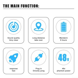 SPORTARC Microphone, Wireless Transmitter and Receiver, 48V Microphone Transmitter, Receiver Adapter for Dynamic Microphone, Audio Mixer, Wired to Wireless