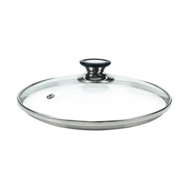 Tighall 8" Tempered Glass Lid with Steam Vent Hole Universal Pan Pot Clear Cookware Lid Replacement with Holder Knob, Stainless Steel Rim, Fits for Pots/Pan/Electric Pressure Cooker