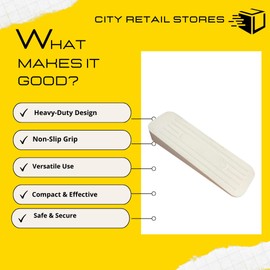 Citystores® White Rubber Door Wedge Door Stopper Non Slip Jammer Strong Heavy Duty Anti-Skid, Durable, and Heavy Duty Rubber Door Stoppers for Floor