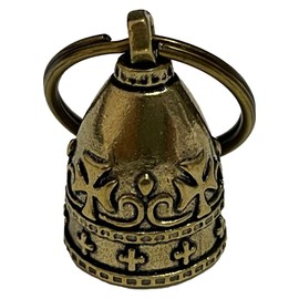 S-NET Biker Amulet Guardian Bell Brass Charm Traffic Safety Ring Keychain Motorcycle Gold SN-331-GB Gold, Metal