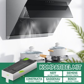 Activated Carbon Filters for Bosch HEZ9VRUD0 17004811 / Siemens HZ9VRCR0 / Neff Z821VR0 / Gaggenau CA282111 / Constructa CZ9VRCR0 Cooker Hood Recirculation Filter Pack of 8